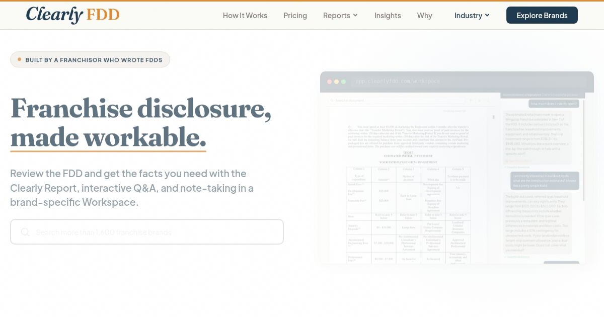 ClearlyFDD | FDD Research for Franchise Buyers